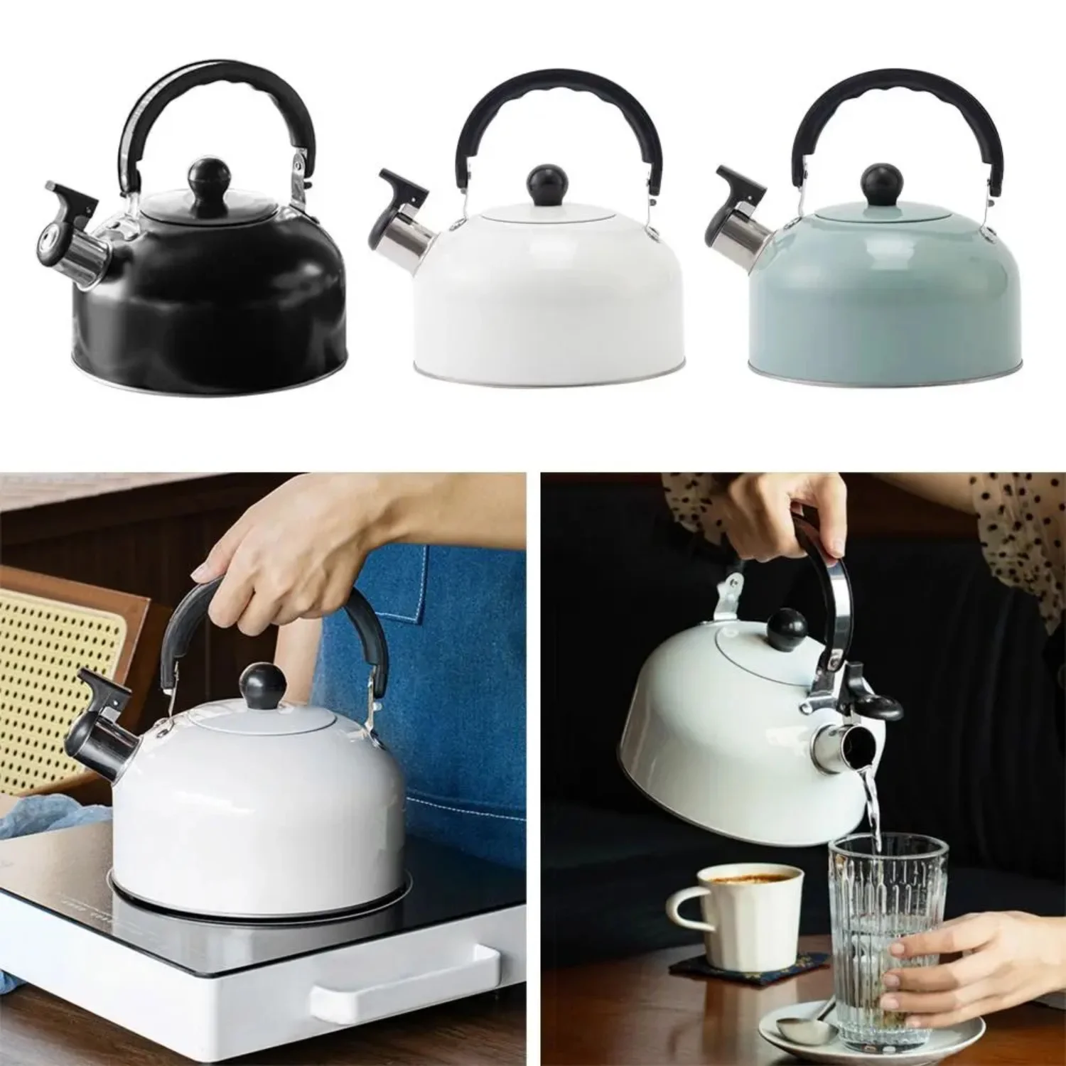 3L Durable  Hiking Cooking   Office Restaurant Stove Gas Water Kettle Whistling Kettle Teakettle Teapot  Trips Kettle water