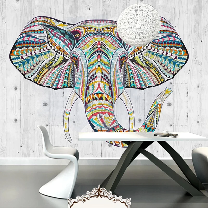 Custom Mural Creative National Style Elephant Nordic Modern Living Room Restaurant Background Wall Art Wall Painting Wallpaper