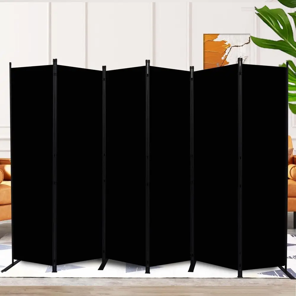 6 Panel Folding Privacy Screen, 11ft W x 6ft H Partition Room Divider | Easy Setup & Collapsible Design, Durable Steel Frame, Th