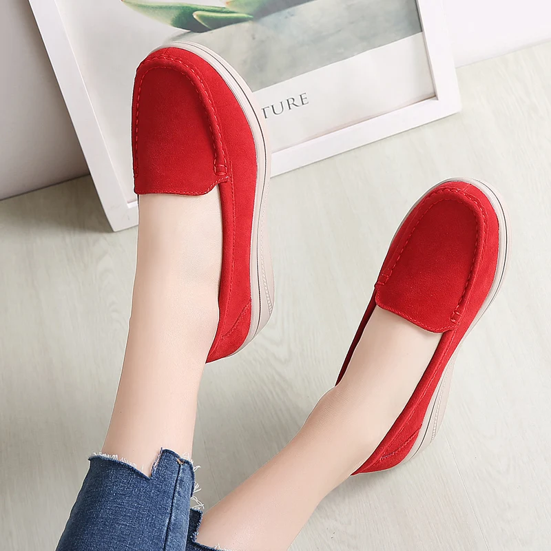 42 large size women\'s shoe cover foot suede leather single shoes waterproof platform increase thick sole British single shoes