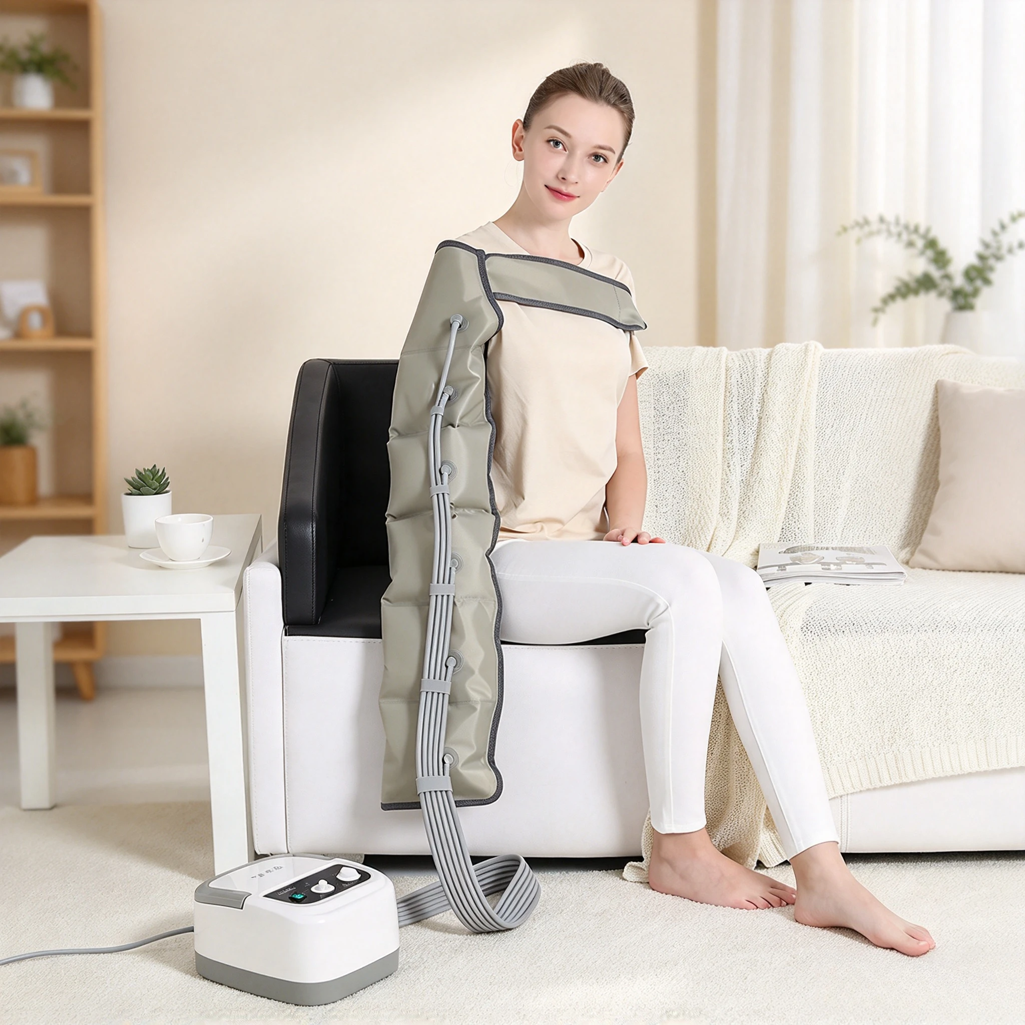 Leg Compression Massager Air Wave Pressure Massage Vibration Body Arm Waist Pneumatic Air-Wrap Relaxtion Foot Massage Device