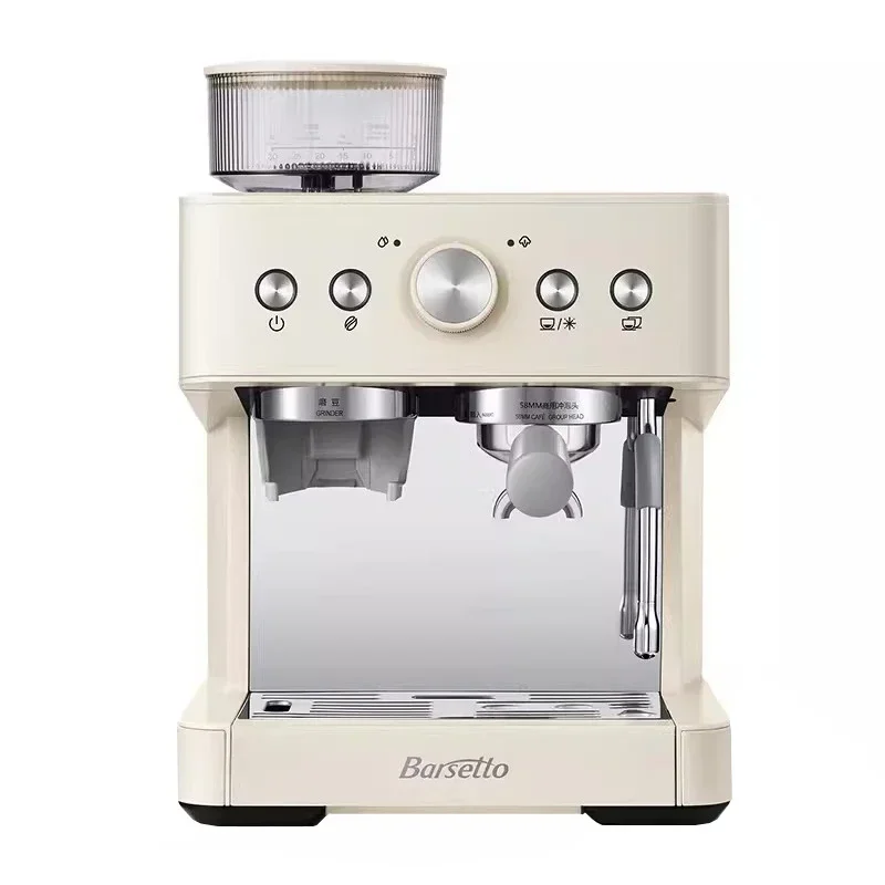 Barsetto Espresso Semi-automatic Coffee Machine with Grinder Commercial Hot & Cold Extraction 15Bar Steam Milk Frother BAE-01C