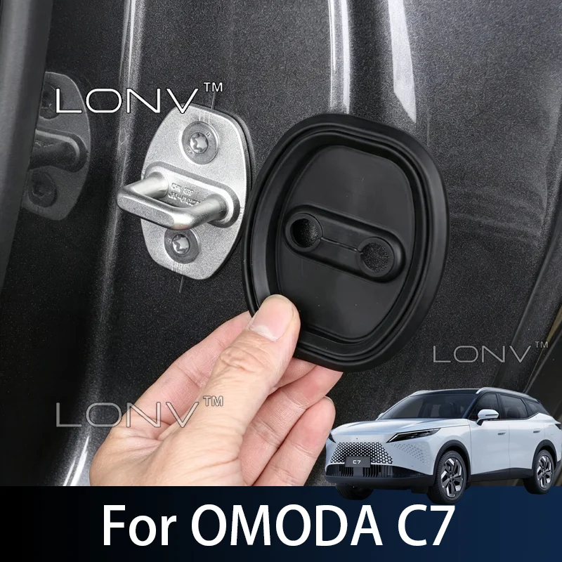 For OMODA C7 2026 2027 Car Silicone Door Lock Cover Protective Pad Door Shock Absorption Buffer Anti-collision Paste Accessories
