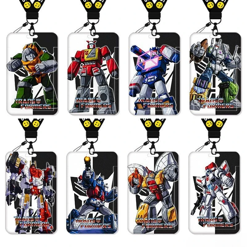 Funda para tarjeta de transformación, tarjeta de comida, tarjetas de autobús para estudiantes, tarjeta de campus, funda para tarjeta de identificación de trabajo, insignia de trabajo, insignia escolar con cordón