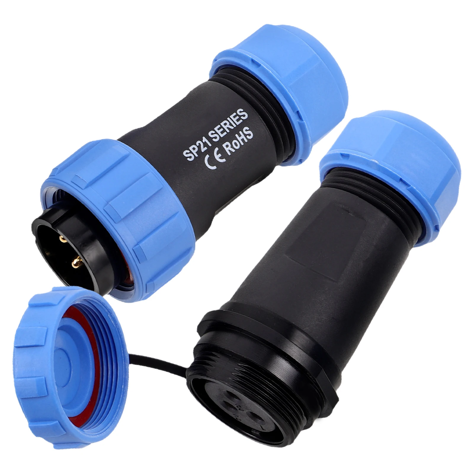 

2pcs Waterproof Socket Circular Connectors PA66 Male Housing for Equipment Weatherproof Wire Outdoor Industrial Panel Cable