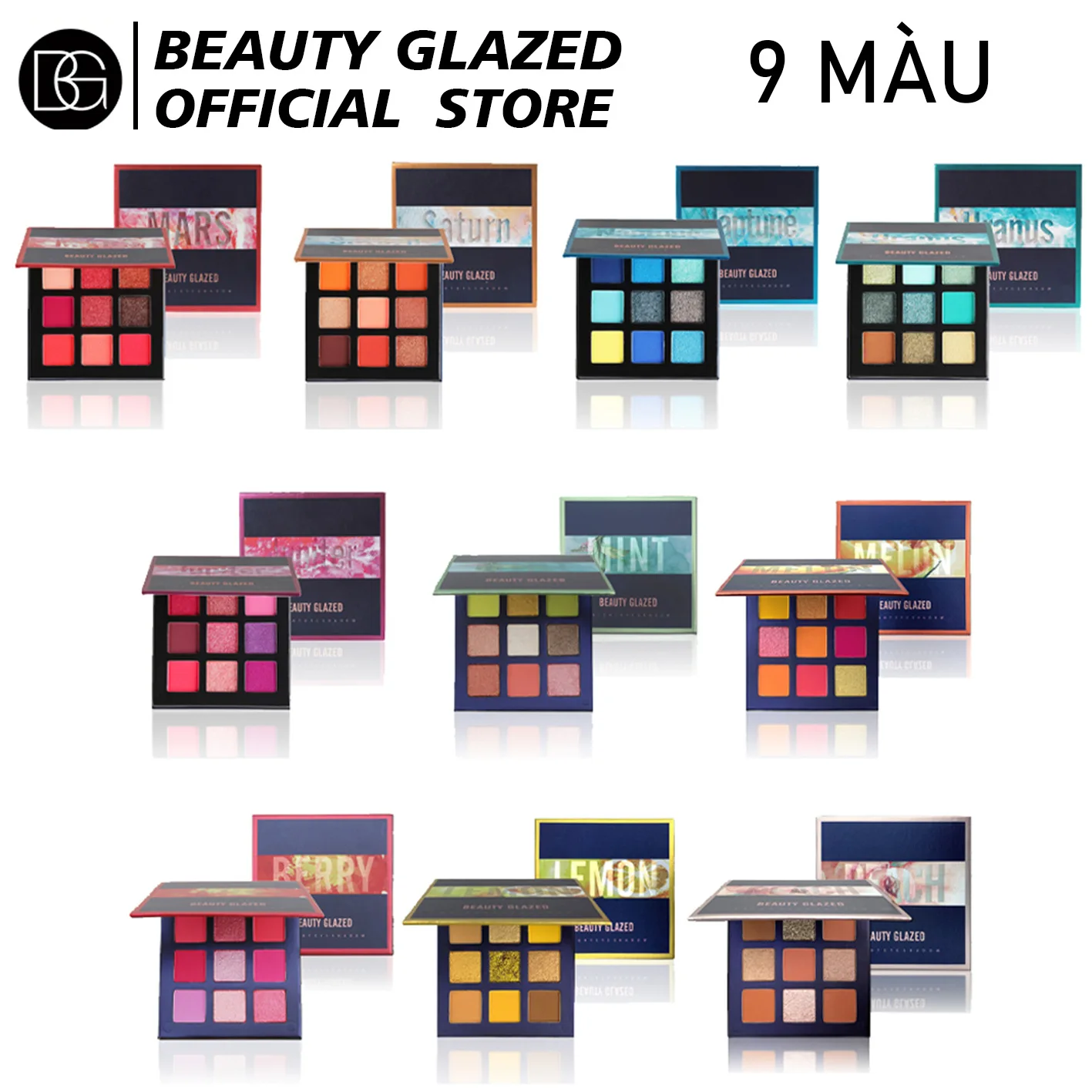 BEAUTY GLAZED multi-colour eyeshadow tray mashed potatoes pearlglazed matte, delicate and bright, lasting and easy coloring