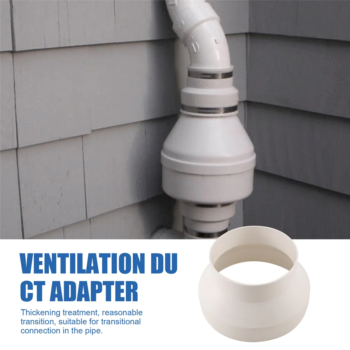 Ventilation Pipe Reducer Adapter Pipe Air Duct Adapter Pipe Connector for Inline Ventilation System(200-150mm)