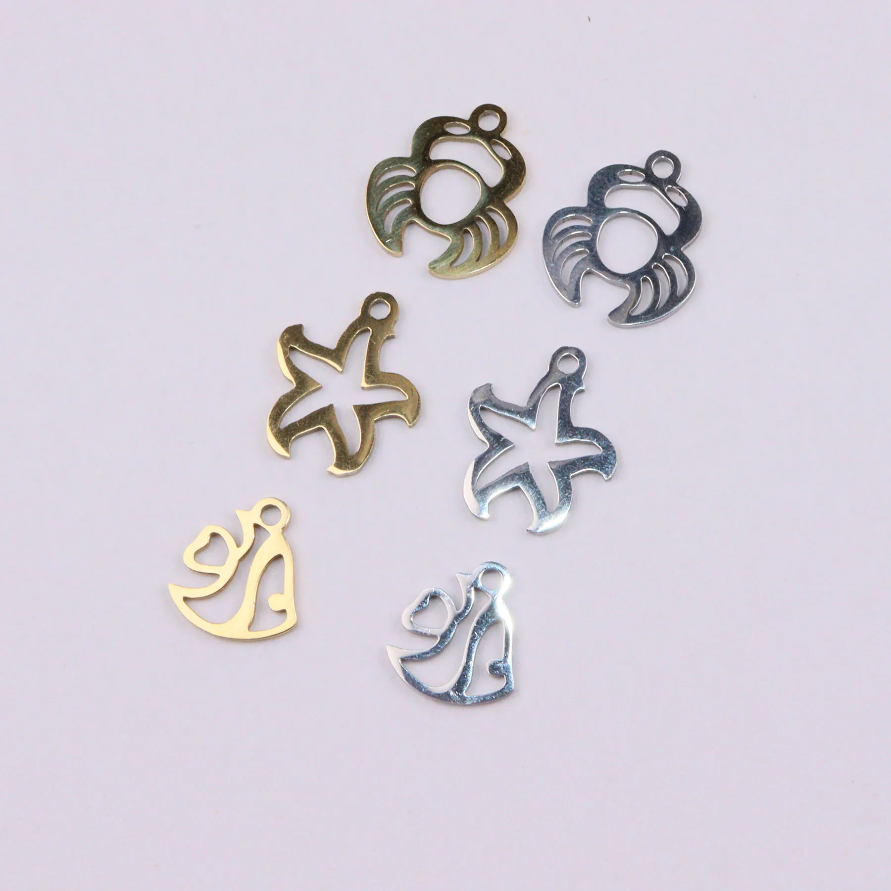 

10pcs StainlessSteel Sea Turtles Fadeless Anti Allergic Mirro Polish Women's Fashion Jewelry Charm Pendant DIY Necklace Earrings