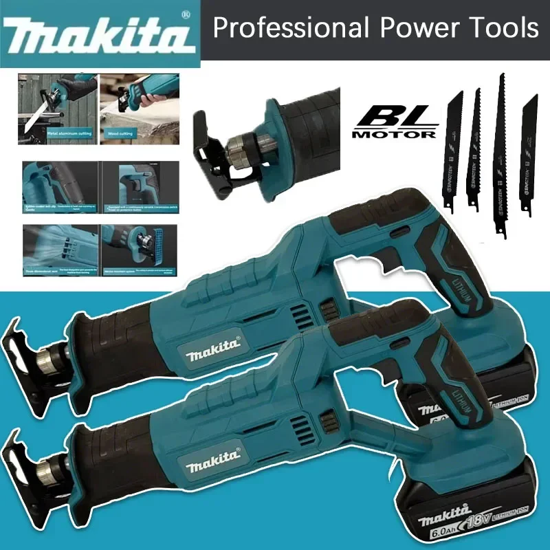 

Бесщеточная сабельная пила Makita для аккумулятора 18В, мощная ручная многофункциональная бытовая малогабаритная электропила