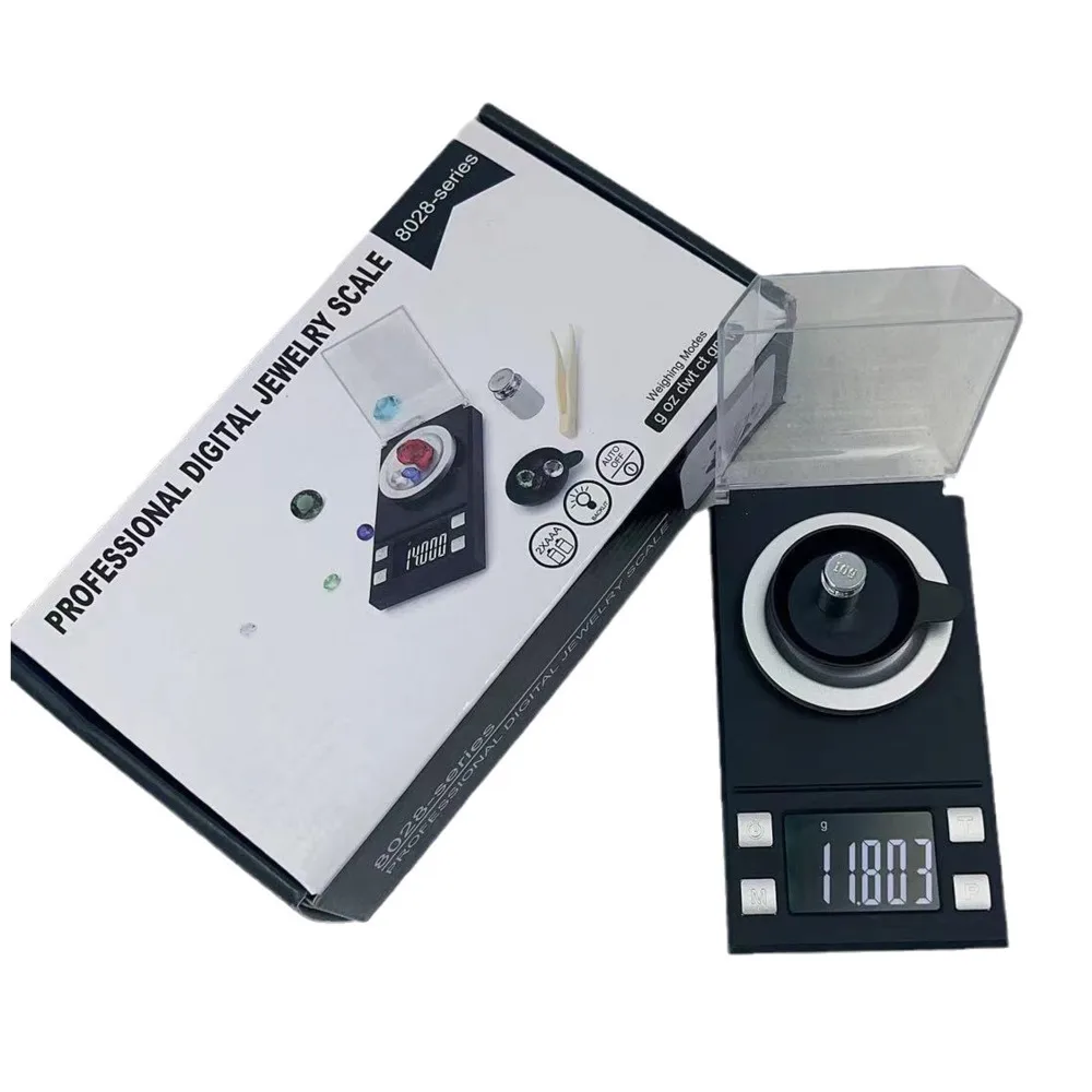 10PCS Electronic Scale 8028 Jewelry Scale High Precision 0.001g Milligrade Scale Electronic Small Carat Scale