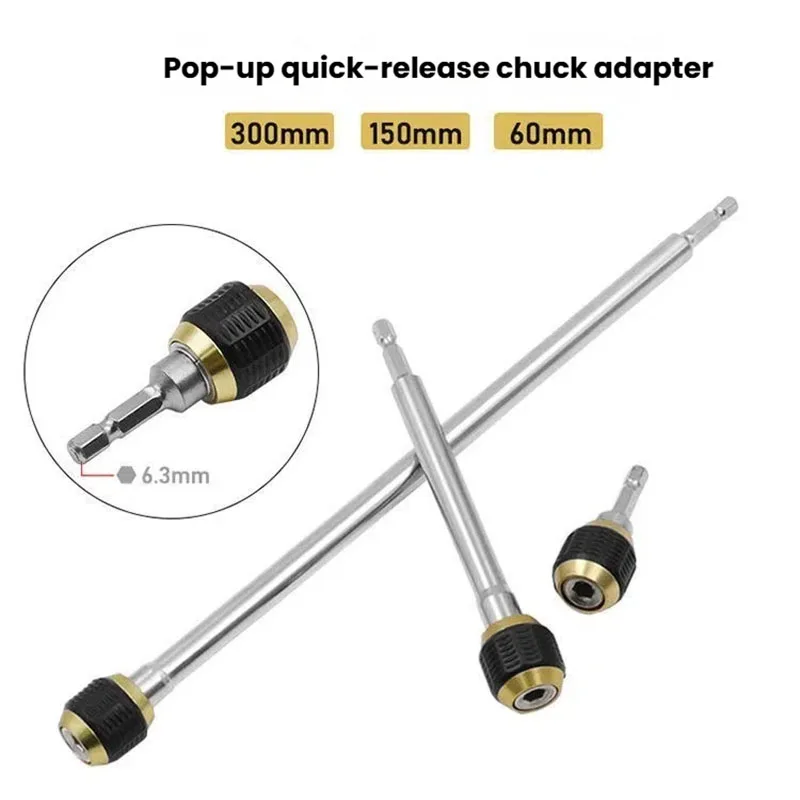 1/4 Inner Hex Handle Quick Coupling Drill Bit Hex Shank 60mm Keyless Drill Chuck Driver Quick Change Convertor Adapter Converter