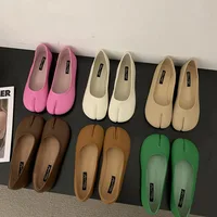 Bailamos Women Flats 2022 New Summer Fashion Split Toe Ballet Shoes Women Slip On Ballerinas Korean Style Soft Slip On Loafers - Image 3