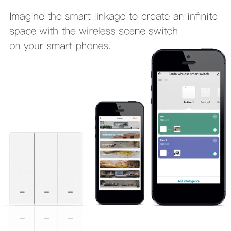 Tuya Zigbee-Interruptor Inteligente Sem Fio, Botão de Parede, Interruptor de Cena, Alimentado por Bateria, Smart Home Life, Controle Remoto, 1 Gang, 2 Gang, 3 Gang