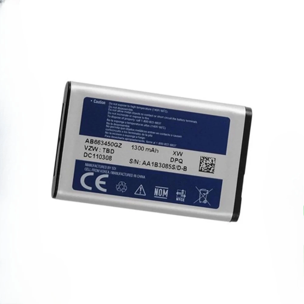 

Отличная батарея для мобильного телефона Samsung AB663450GZ SCH-U640 Convoy Verizon SCHU640