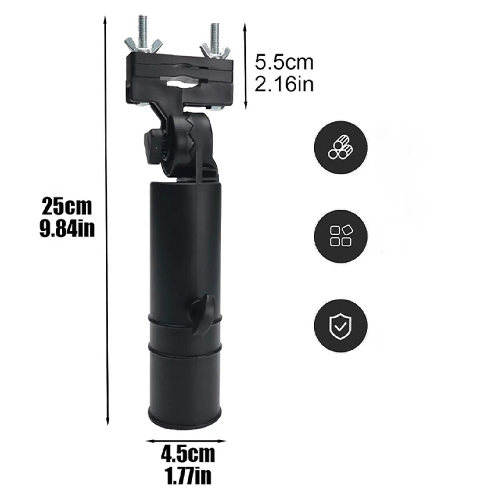 Golf Cart Umbrella Holder Attachment Adjustable Bracket Clamp Plastic Support for Folding Beach Chair Stroller