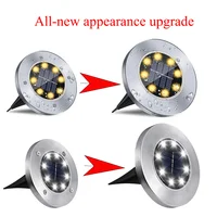 4 Pcs 8LED Solar Power Disk Light Outdoor Garden Solar Underground Light Deck Light Spotlight Buried Solar Led Lamp 5