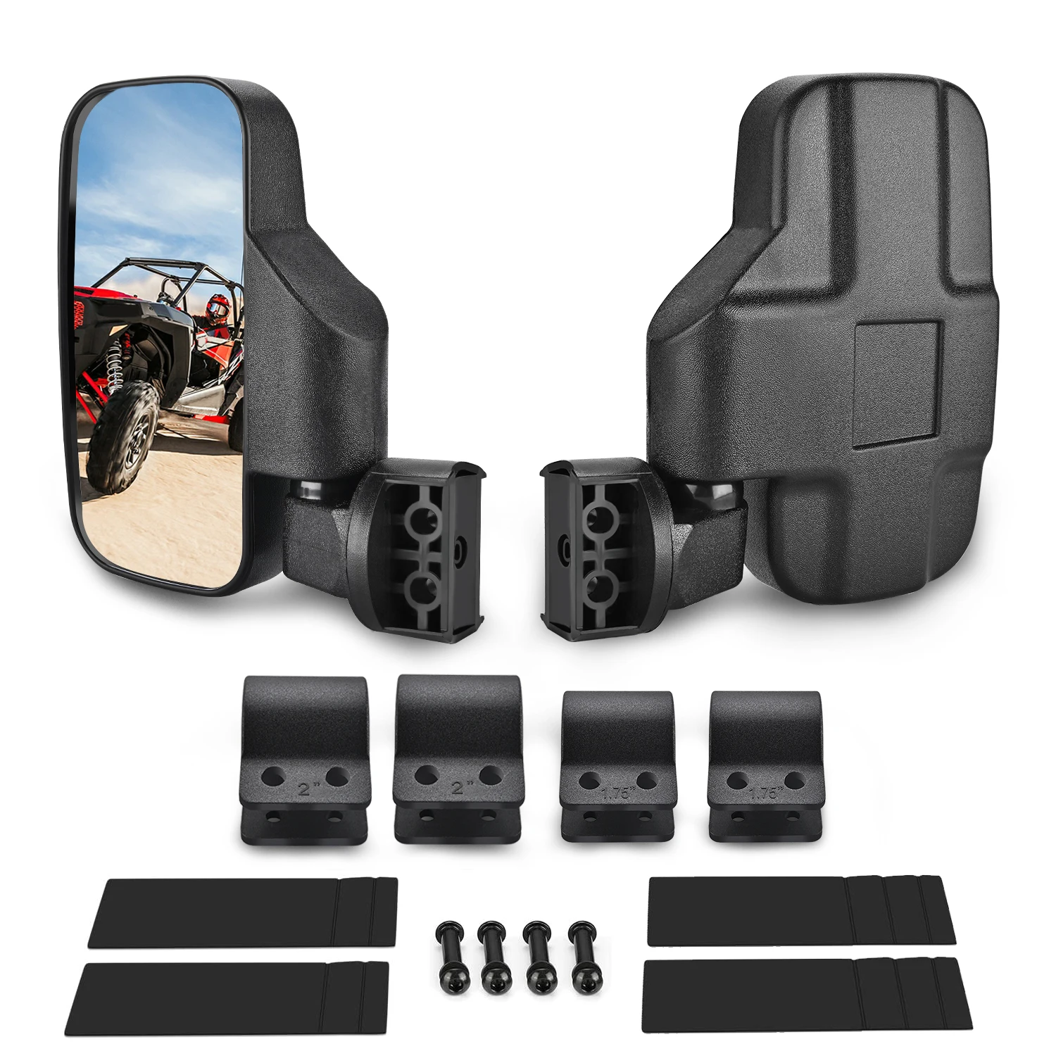 

Frokom UTV Side Mirrors,Universal Powersports Rear View Mirrors for 1.6" - 2" Roll Cage Polaris Ranger RZR Pioneer Can Am Commander Kawasaki Mule Teryx Rhino Yamaha Wildcat Cfmoto Kubota RTV