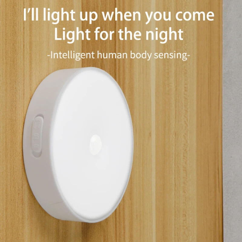 Motion Sensor Night Light Closet Light Aisle Porch Stair Lamp Rechargeable Induction Wardrobe Cabinet Corridor Bedside Lighting