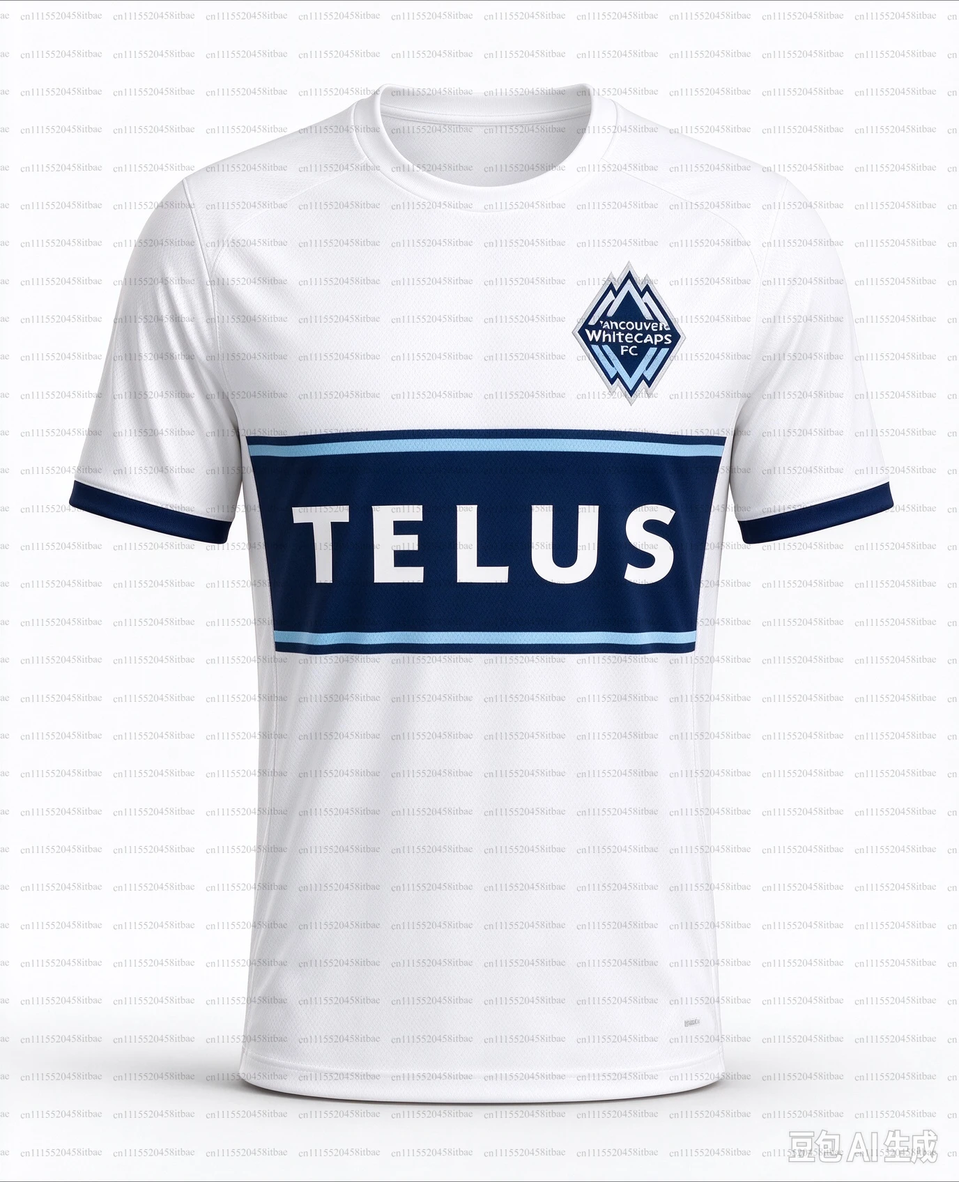26‑27 Vancouver Whitecaps FC Soccer Jersey, Men Contrast Spliced Sleeve Fan Sports Tee, Breathable Quick Dry Training Shirt