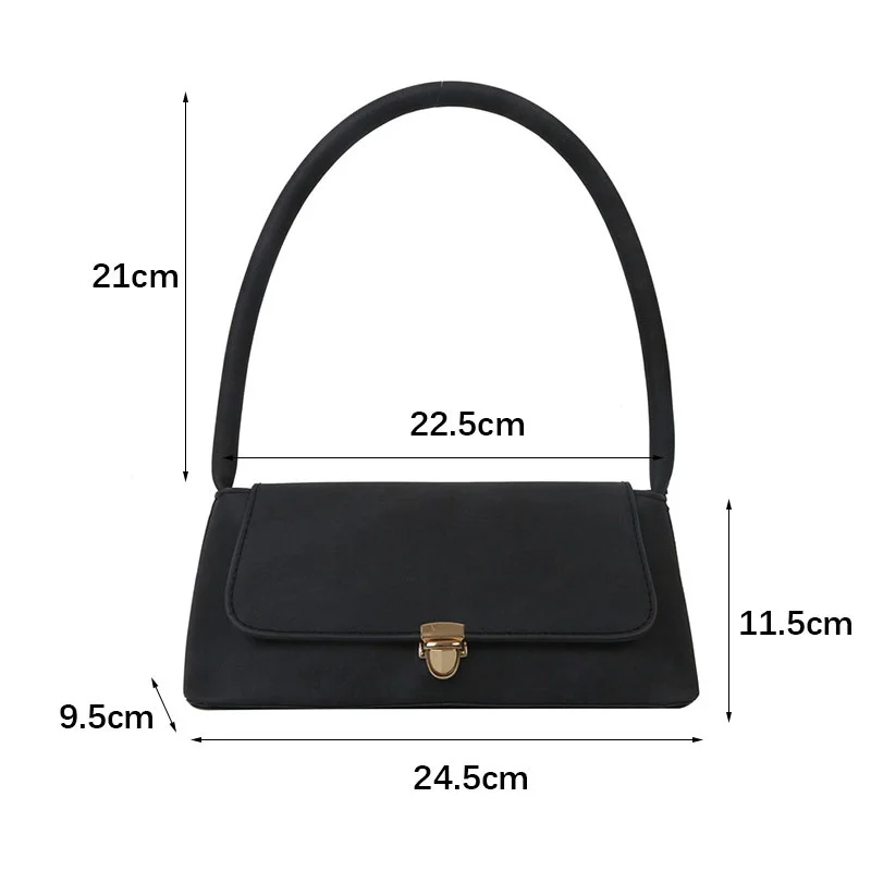 Fashion Locking Armpit Bag Pure Colour Simple Gentle Fashion Locking Small Bag Women\'s Handbag