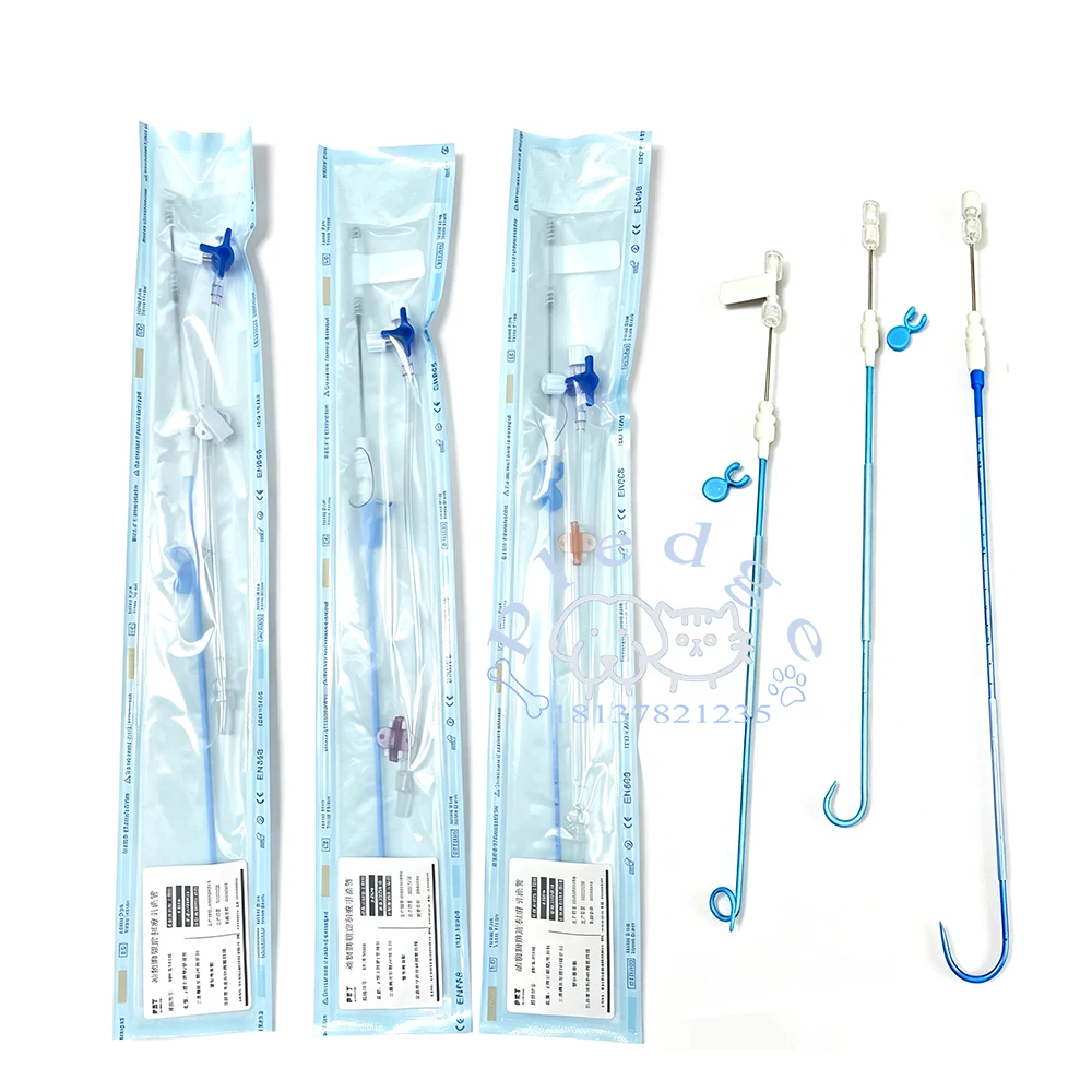 Veterinärmedizinischer Thoraxdrainagekatheter - 6Fr/8Fr/10Fr Medizinisches Polyurethan - Weich & Röntgenundurchlässig für die Thoraxdrainage bei Kleintieren – Detail 1