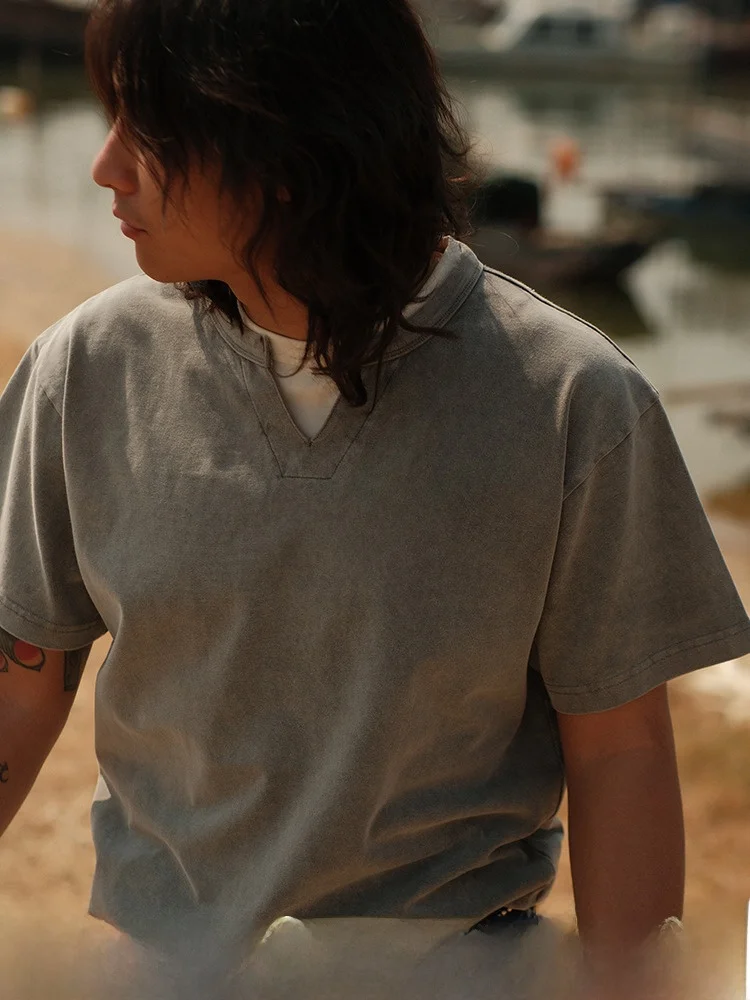 

Футболка свободного кроя ort Sve, медная имитация аммиака Tead V-Ne, искусственная двухсекционная многослойная одежда, дышащая повседневная одежда