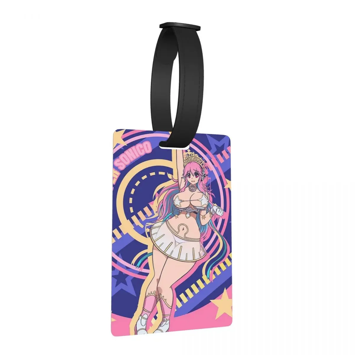 

Cartoon Super Sonico Game Cute Girl Luggage Tags Suitcase Accessories Portable Baggage Boarding Tag Label Holder ID Name Address