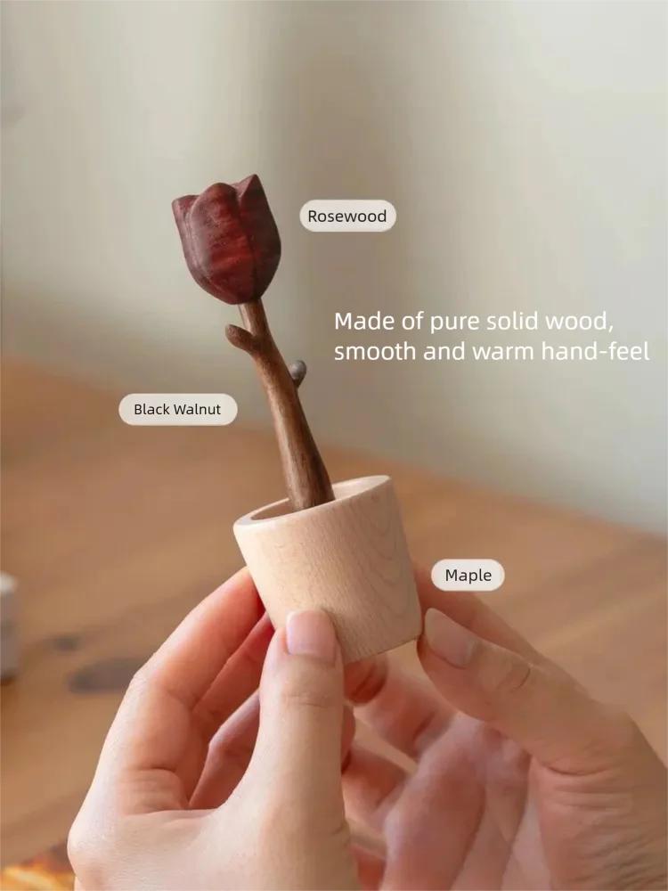 Never Fade Rose Flower Figure Room Decorations Bedroom Stuff Natural Wood Rose Essential Oil Diffuser