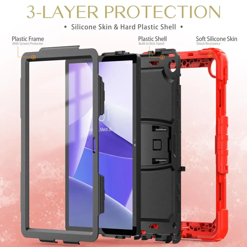 Armor Kickstand Case For Samsung Galaxy Tab A9 SM-X110 X115 A9 Plus SM-X210 X216B A8 SM-X200 X205 3-in-1 Drop Protection Cover