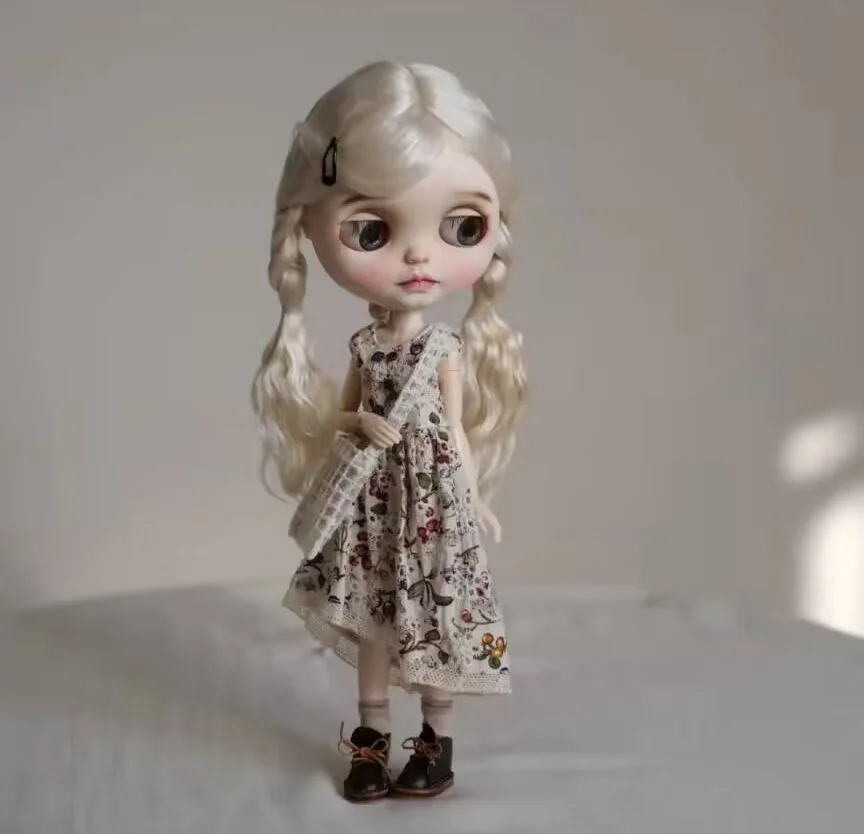 3pcs 2025 Landoudou/Blythe clothes set floral embroidered dress/Crossbody bag/ socks(Fit for Lulu,ymy24,Ob22,24,26,zone, Jenny)