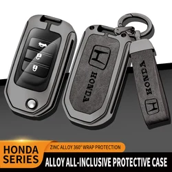 Zinc Alloy Car Key Case Cover Shell Holder Protector Styling Accessories For Honda XRV CRV Civic Accord City Jazz Marina Wisdom