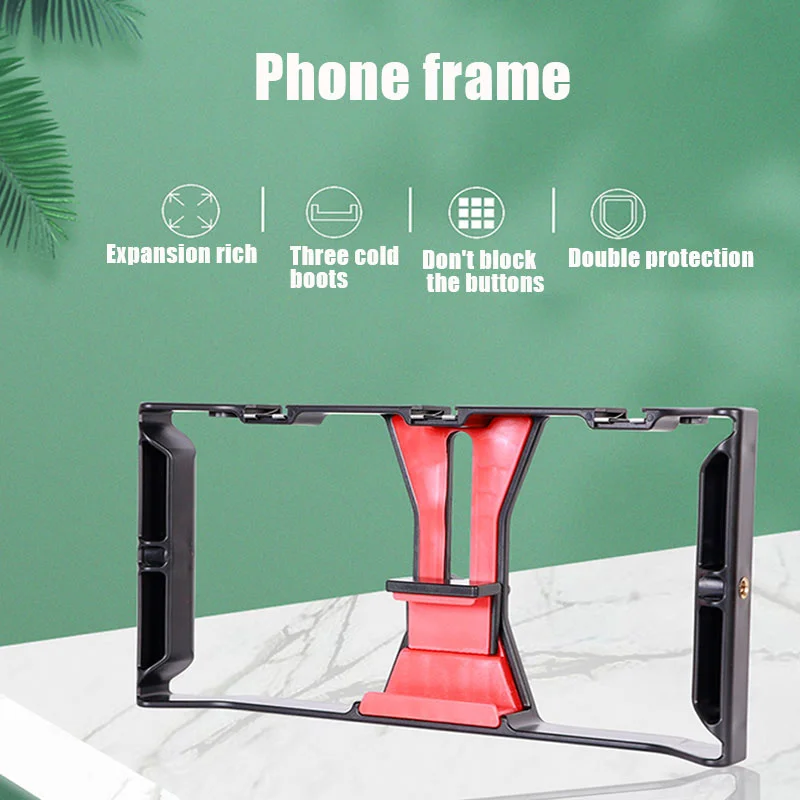 Video Camera Cage Stabilizer Mount Holder Handheld Frame Film Rig Vlog Phone