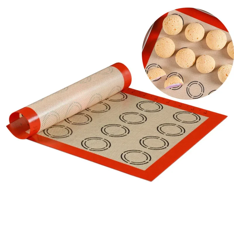 With Scale Non-Stick Baking Mat Cake Cookie Bakeware Liners Rolling Dough Mat High Temperature Resistant Glass Fiber Baking Mat