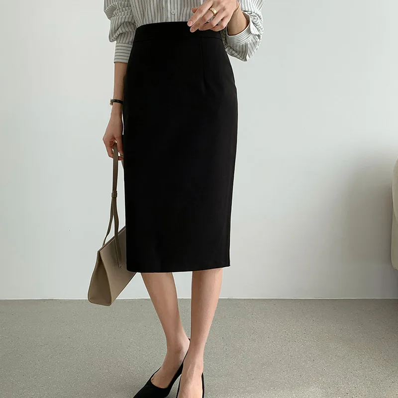 Zomer nieuwe hoge taille f body rok bodycon afslanken professionele woon-werkverkeer veelzijdige one step midi lengte pak rok