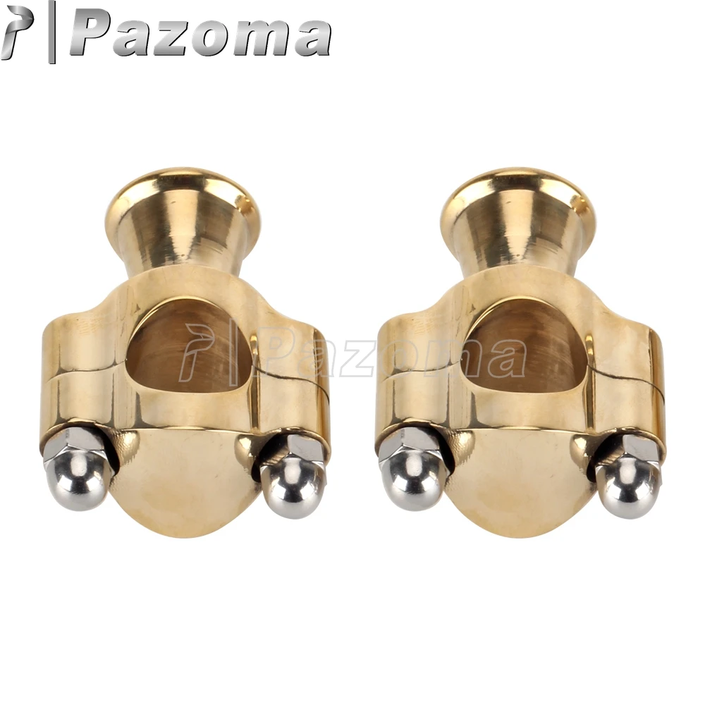 1Pair Universal Motorcycle 25mm Handle Bar Clamp Brass Retro Vintage 1inch Handlebar Risers For Chopper Bobber Cafe Racer Custom