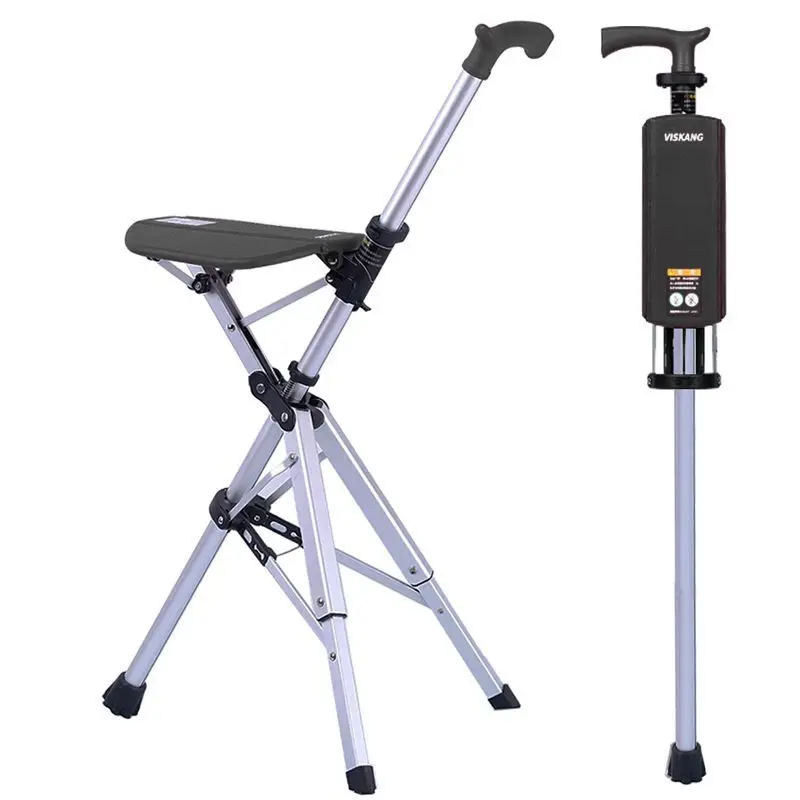 Portable Walking Stick, Cane with Seat, Foldable Chair, Hiking Stick, for Camping, Hiking, Lightweight Aluminum, Easy Carry, Ant