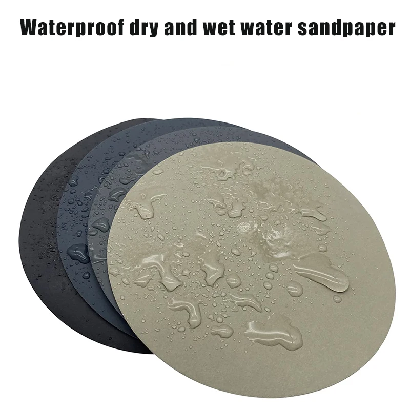 10 Pcs 5 Inch 125mm Sandpaper  High Performance Waterproof Hook Loop Sanding Discs Heavy Duty Silicon Carbide Grinding Disc