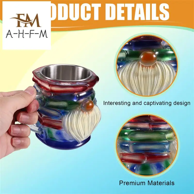 

Подарок для любителей книг, окрашенный гном для книжной кружки, для книг, кофейная чашка, новинка, 3D-окрашенная для книги Бо