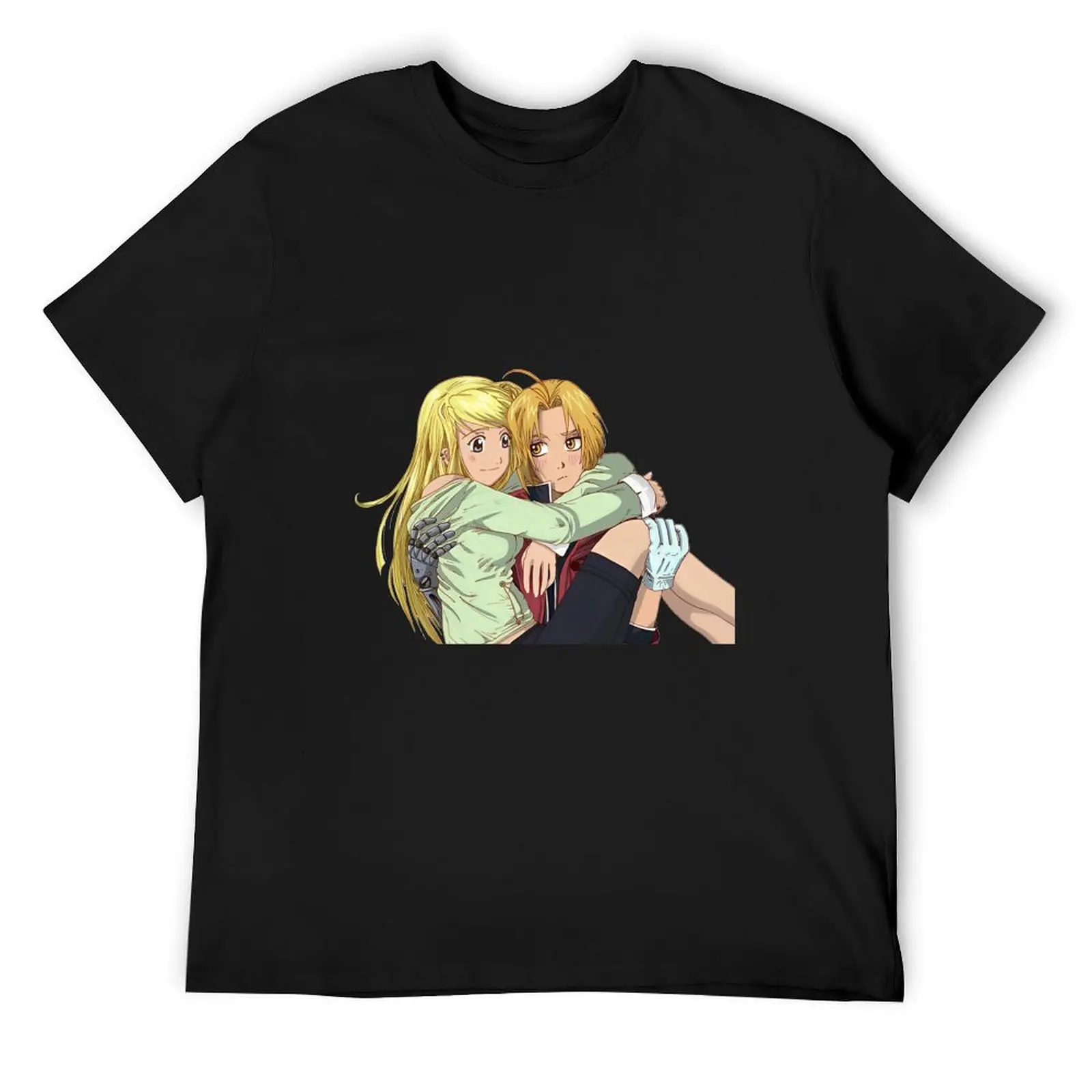 

Winry Rockbell And Edward Elric T-Shirt graphic t shirt vintage T-shirts oversize plus size clothes heavyweight t shirts for men