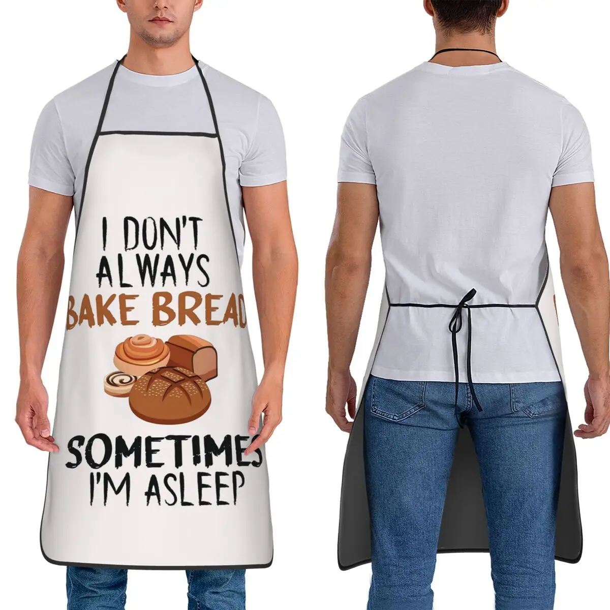 I Don't Always Bake Bread Sometimes I'm Asleep Apron Chef Cooking Baking Tablier Sleeveless Bib Kitchen Cleaning Pinafore