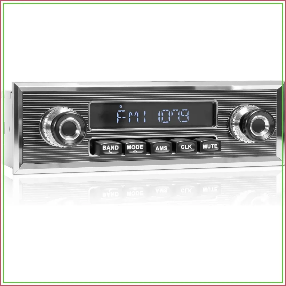 Bluetooth Retro Radio for Classic Cars: Single Din Vintage Stereo with AM FM Tuner, USB AUX Input, Subwoofer RCA Output