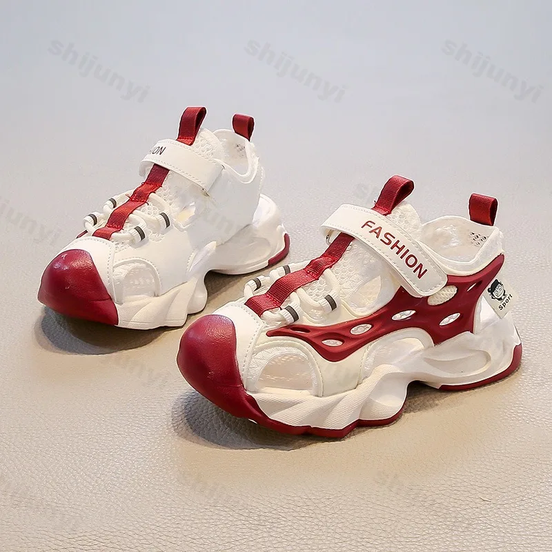 صنادل كاجوال شبكية مجوفة قابلة للتنفس للأولاد أحذية رياضية رائعة لصيف 2025 أحذية رياضية للشاطئ ناعمة غير قابلة للانزلاق #4