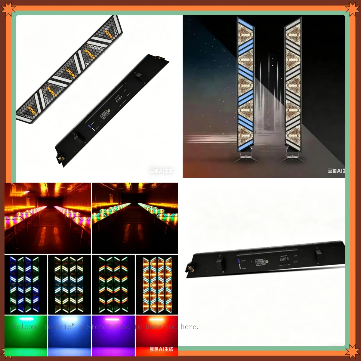 Tiitee Stoibe RGB LED Pixel Bar, 5x80W with DMX512 & Sound-Activated Control for Indoor Bars Theme Park Lighting