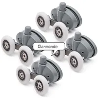 8 pcs/lot High Quality Twin Shower Glass Door Top / Bottom Rollers Runners Wheels Pulleys 23mm/25mm 3
