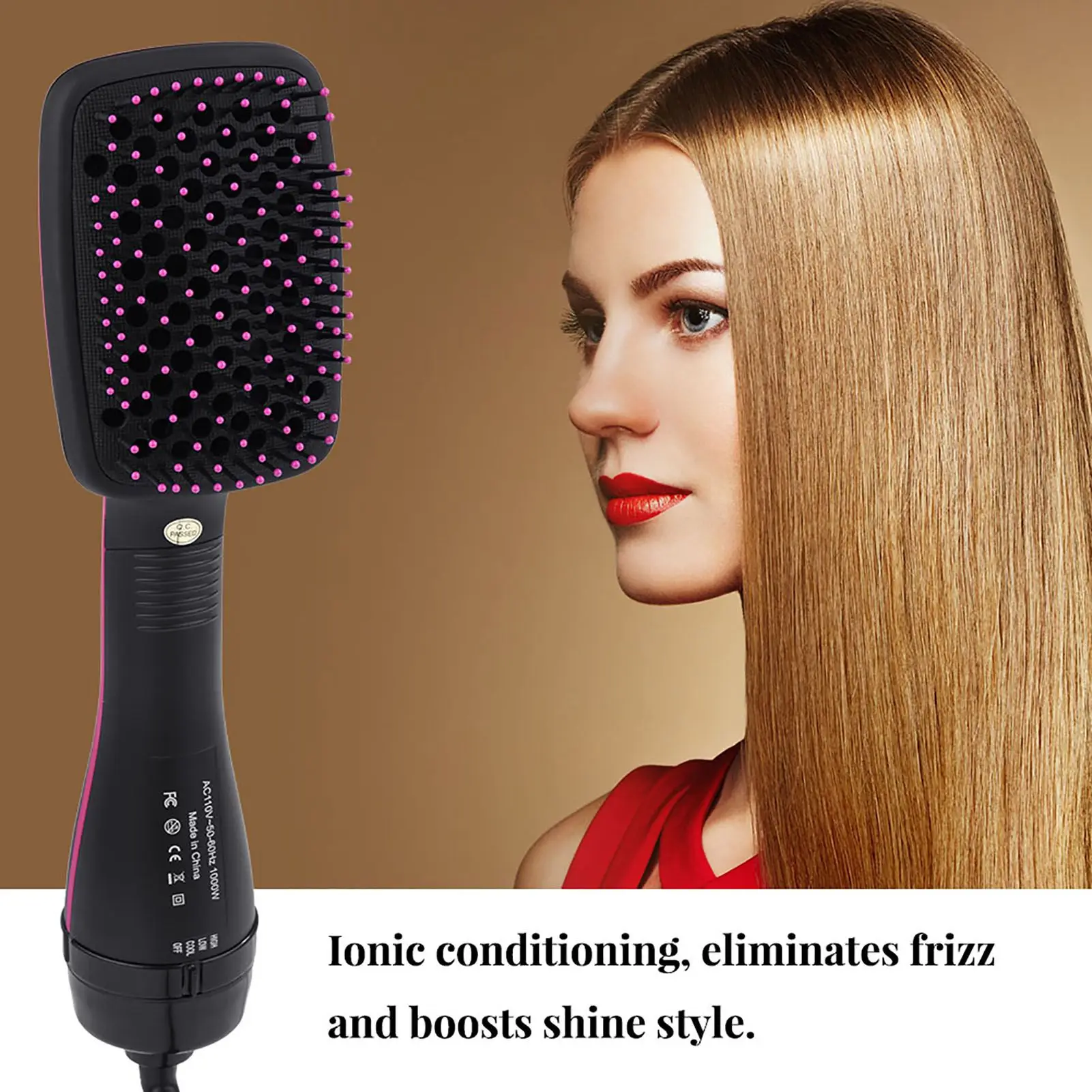 2 in 1 Multifunctional Anion Hair Dryer Brush Comb Styler Hairdressing Tool Hair Blow Dryer Hair Beauty Tool Hair Brush Dryer