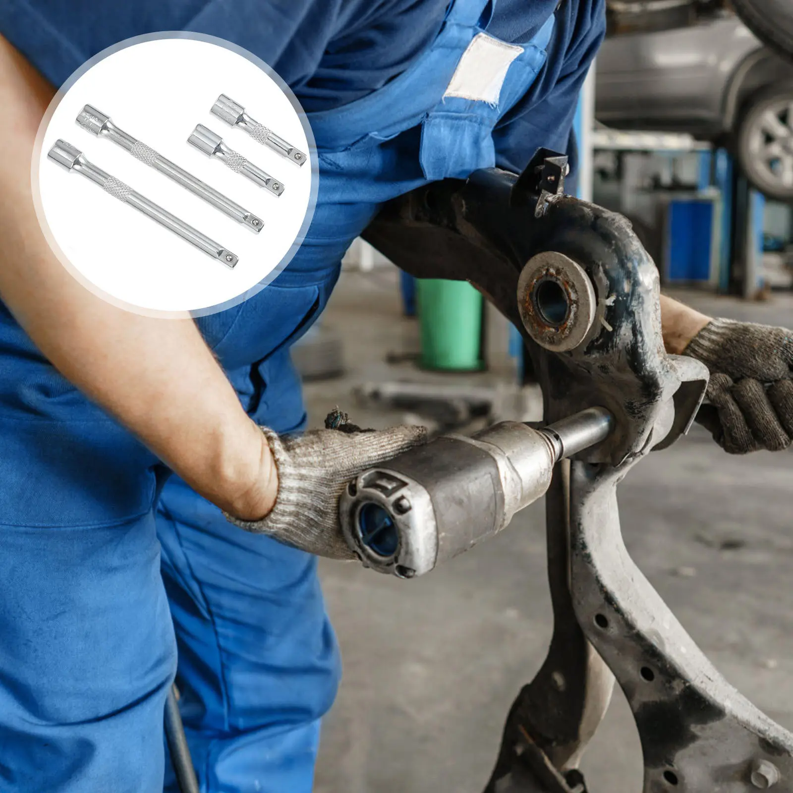 

Набор из 4 удлинителей для гаечных ключей с трещоткой, премиум-материал, простая установка, инструмент для электрических гайковертов, аксессуар для домашнего ремонта