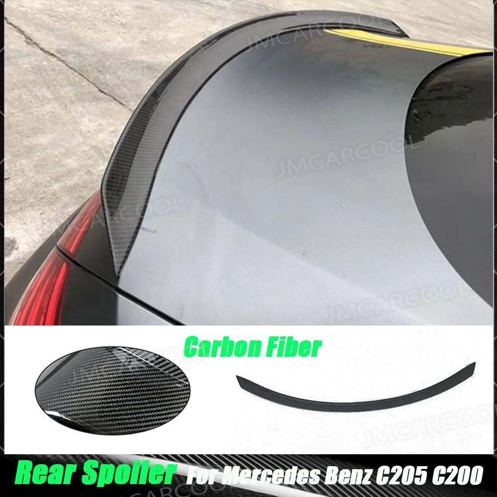Carbon Fiber Rear Trunk Spoiler Boot Wing Lip Bumper For Mercedes Benz C205 C200 C300 C180 Coupe 2 Door 2015 - 2018