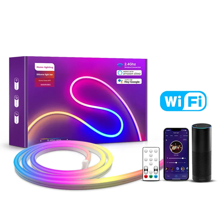 RSH Neon LED światła linowe WiFi RGBIC 16 milionów DIY kolory inteligentna sala gier Flex oświetlenie fluorescencyjne pracy z asystentem Alexa