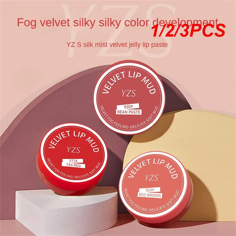 1/2/3PCS Lip Mud Girl Silky Color Development Velvet Lipstick Lip Makeup Non-stick Lipstick Rapid Film Formation