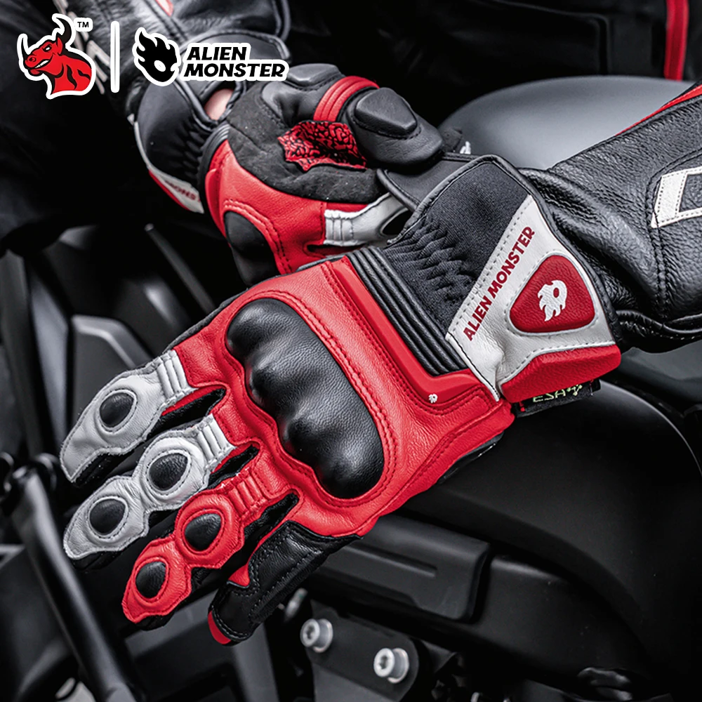 

Motorcycle Gloves Full Finger Summer Riding CE Certified Genuine Leather Breathable Abrasion Resistance on Outdoor Adventures